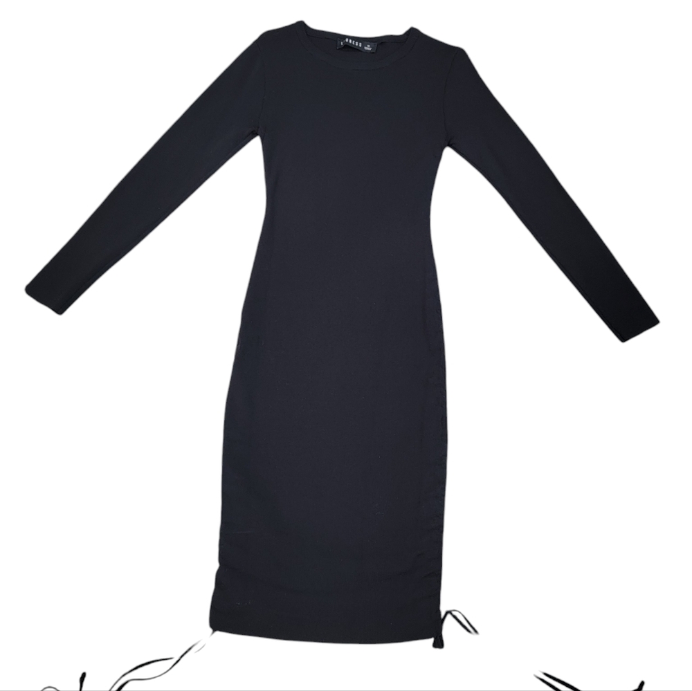 Lioness Black Military Minds Ruched Mini Dress Long Sleeve Bodycon Women… - Picture 6 of 17